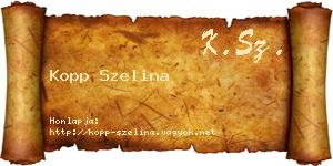 Kopp Szelina névjegykártya